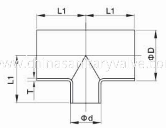 sanitary reducing welded tee